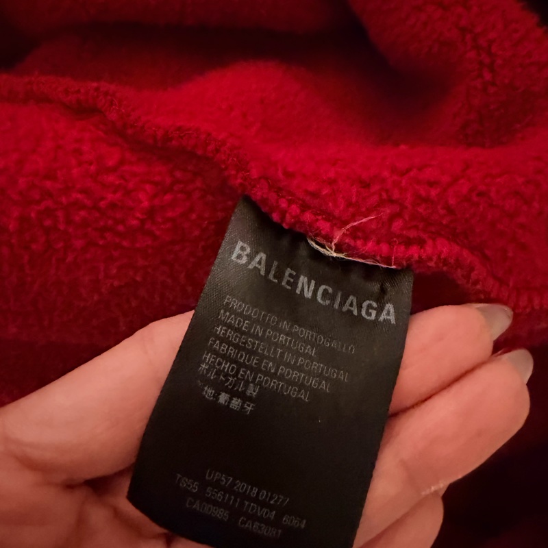 BALENCIAGA | 中性款品牌Logo帽T/ 暗紅-6