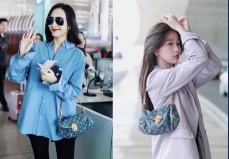 「JL精品代購」 9新 LV 牛仔元寶肩背包-1