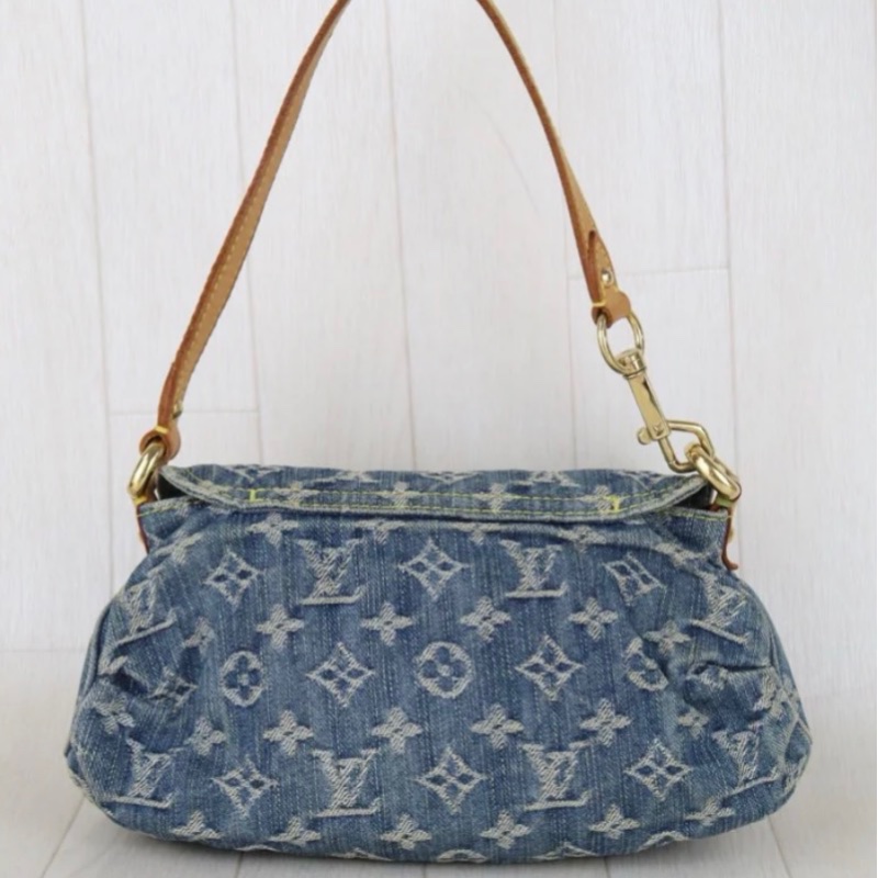 「JL精品代購」 9新 LV 牛仔元寶肩背包-3