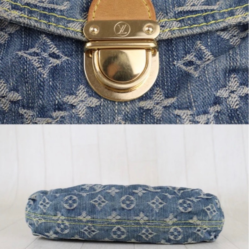 「JL精品代購」 9新 LV 牛仔元寶肩背包-5