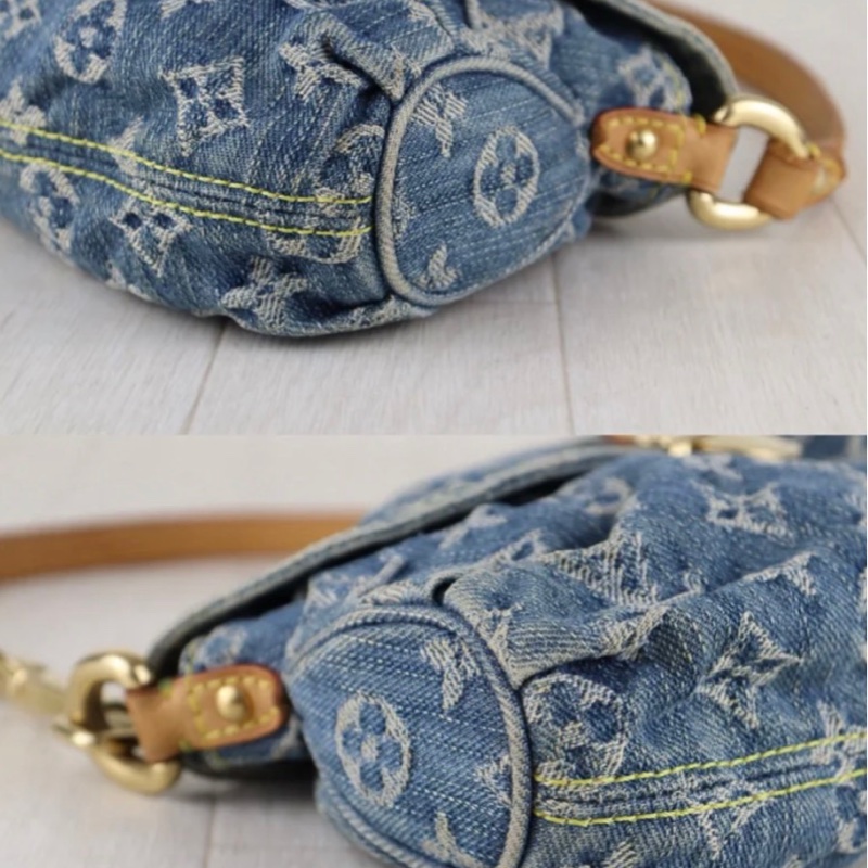 「JL精品代購」 9新 LV 牛仔元寶肩背包-6