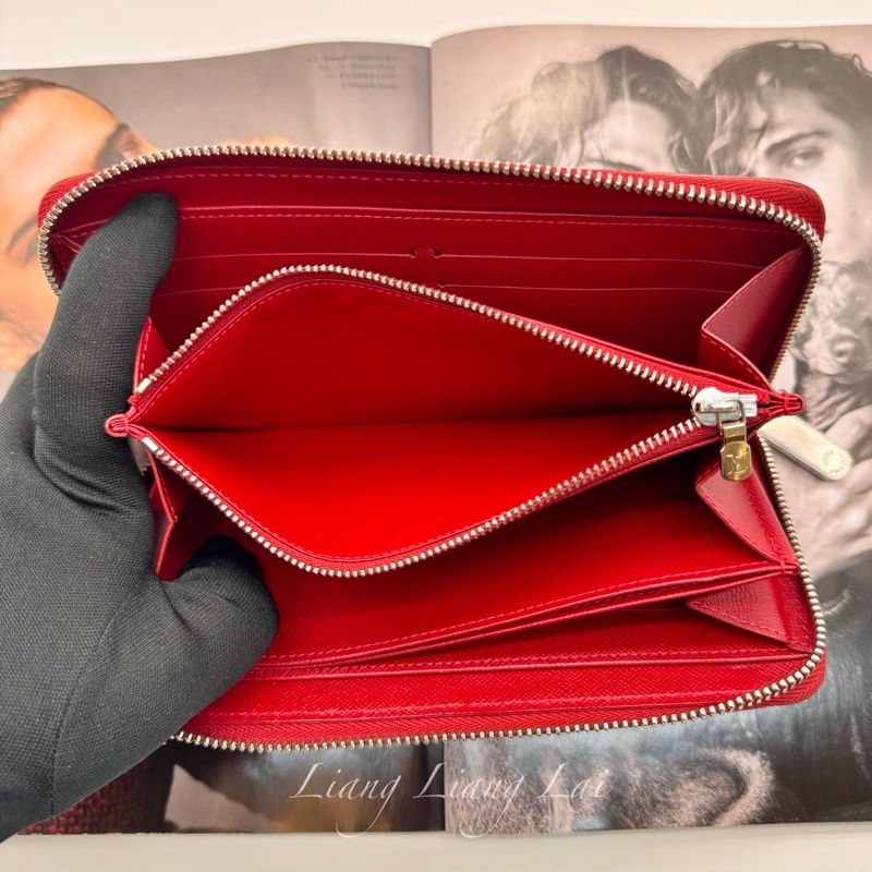 LOUIS VUITTON Epi Zippy Wallet 經典水波紋寶石紅長夾-8