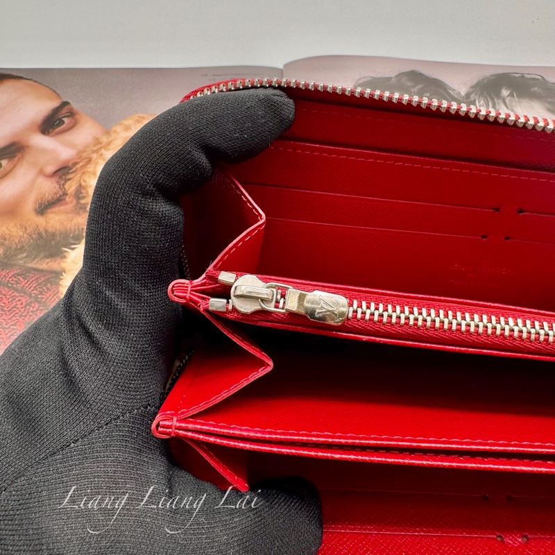 LOUIS VUITTON Epi Zippy Wallet 經典水波紋寶石紅長夾-9