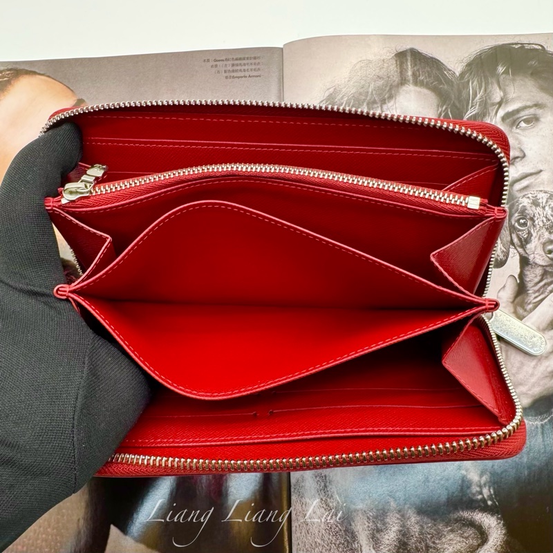 LOUIS VUITTON Epi Zippy Wallet 經典水波紋寶石紅長夾-11