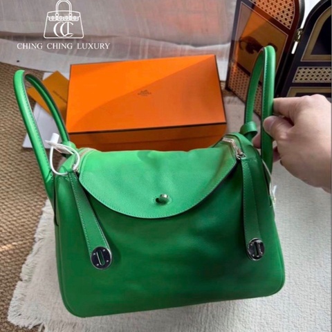 🌈Hermes💚Lindy 30🌟綠色銀扣💚99新💚swift皮🌟lindy30🌟Lindy🌟愛馬仕🌟