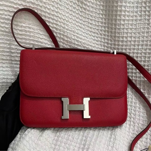 Hermes Constance elan 康康 Q5國旗紅 銀扣 框P刻 ep皮 銀扣質感在線
