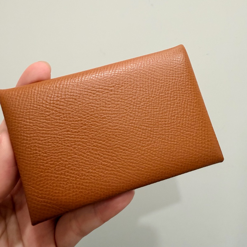 Hermes 愛馬仕 Calvi 卡夾 零錢包 金棕-1