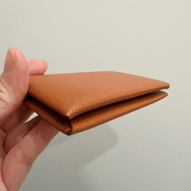 Hermes 愛馬仕 Calvi 卡夾 零錢包 金棕-7