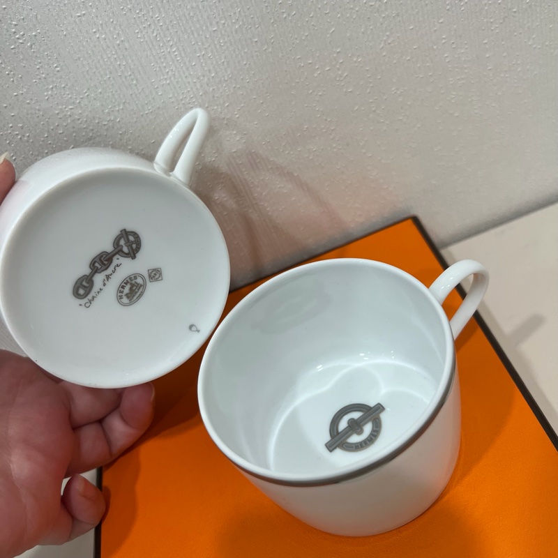 Hermes 愛馬仕 咖啡杯 對杯-6