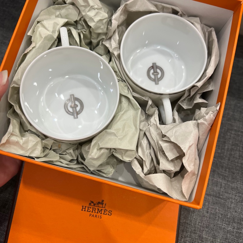Hermes 愛馬仕 咖啡杯 對杯-7