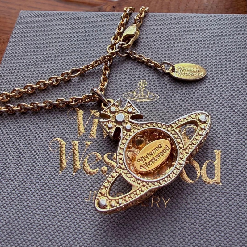 🌷VivienneWestwood 白色水鑽項鍊|經典花紋✦fufu style 精品✦ 氣質款|-5