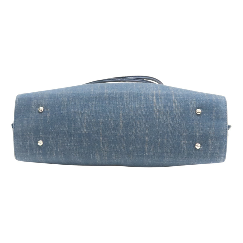 藍/棕色 PVC Denim 稻草 31 Bag 肩背包 無卡【CHANEL 香奈兒】 AS0517-3