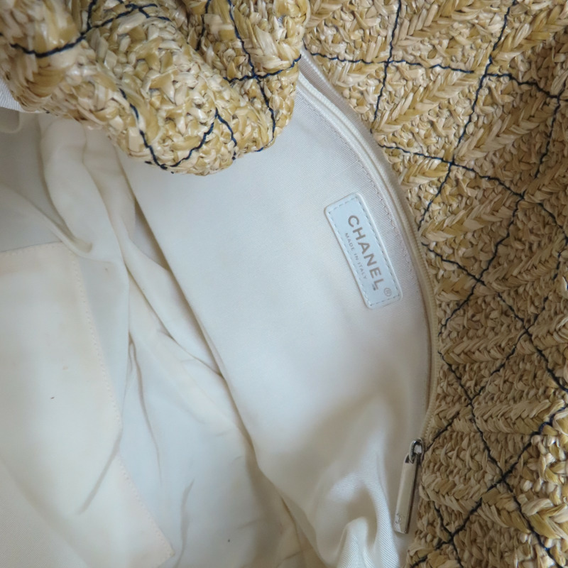 藍/棕色 PVC Denim 稻草 31 Bag 肩背包 無卡【CHANEL 香奈兒】 AS0517-4