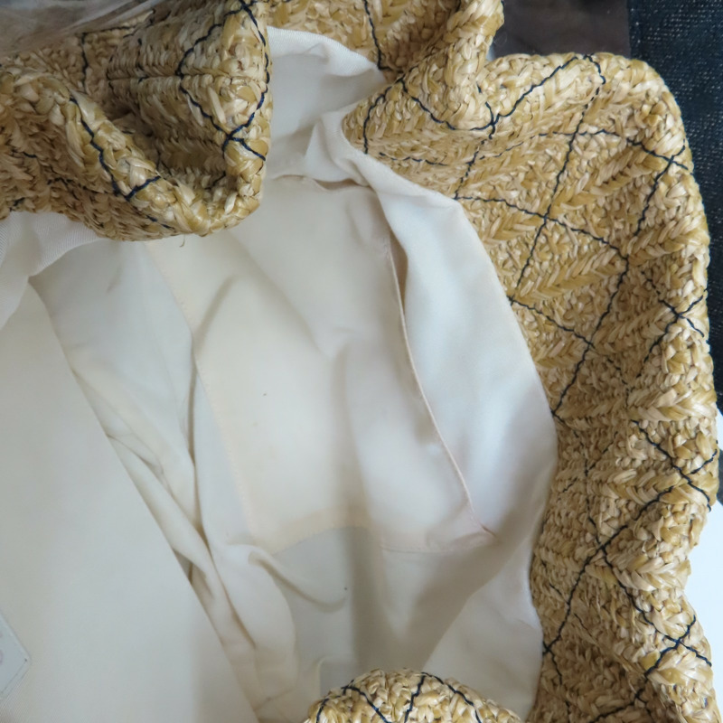 藍/棕色 PVC Denim 稻草 31 Bag 肩背包 無卡【CHANEL 香奈兒】 AS0517-5