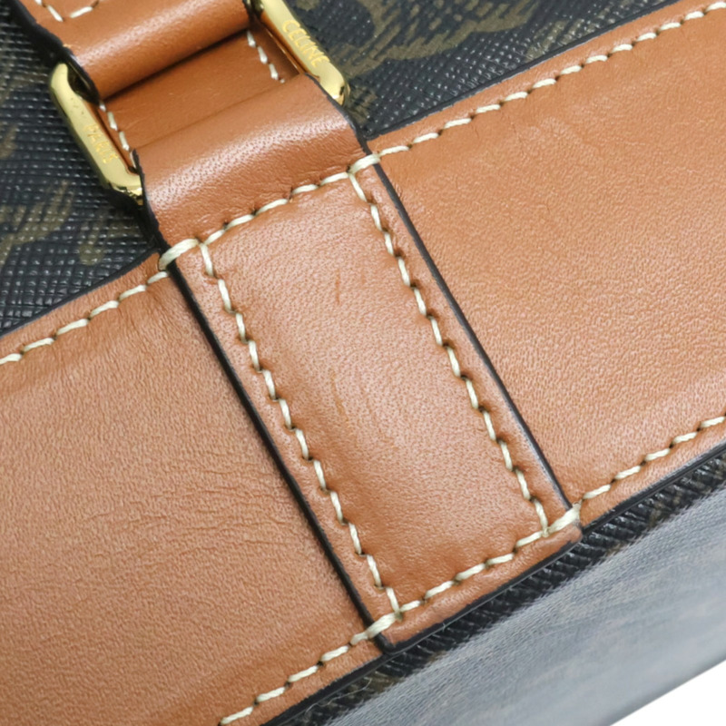 棕色 Triomphe 帆布 Sailor 水桶包 後背包【CELINE 賽琳】 191532BZK.04LU-14