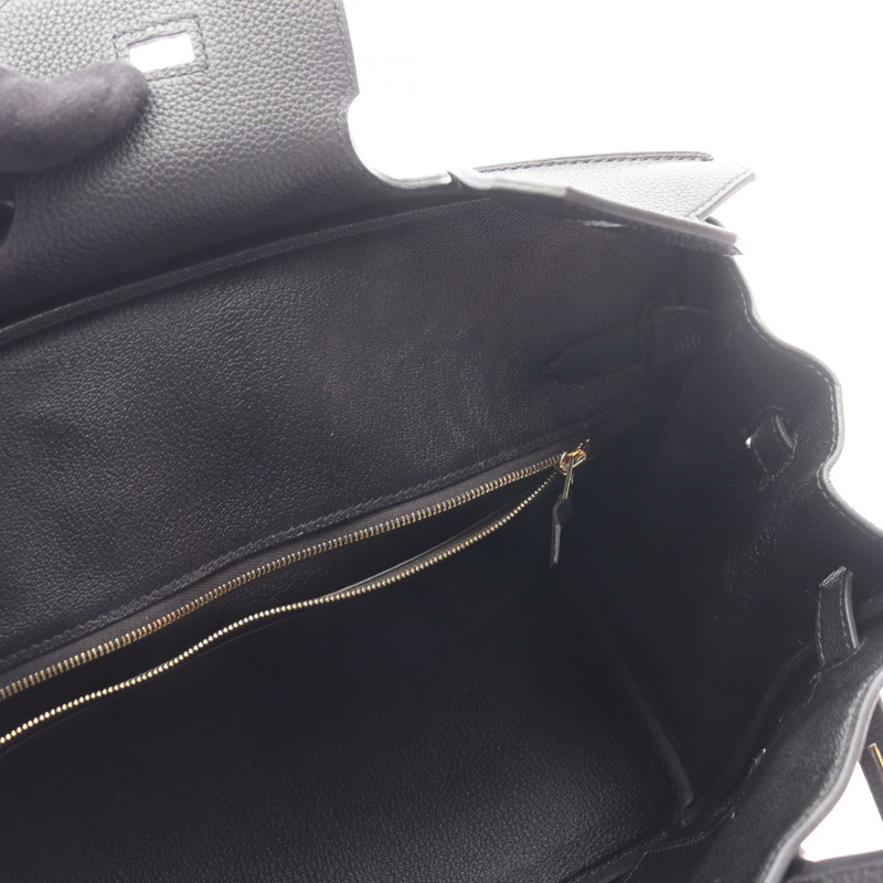 愛馬仕 Birkin 30 手提包 U Togo 皮革黑色二手女士金扣-6