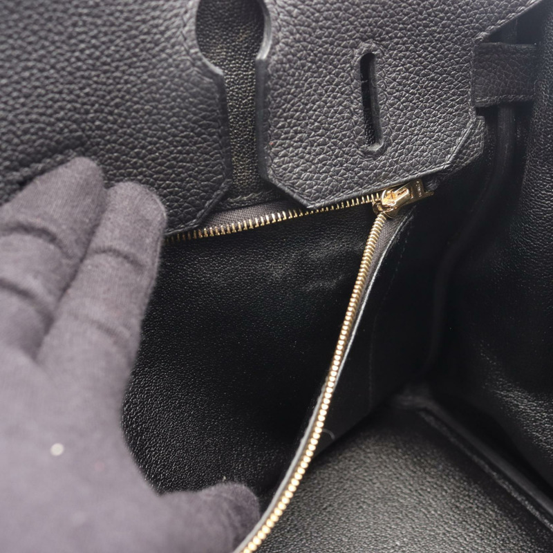 愛馬仕 Birkin 30 手提包 U Togo 皮革黑色二手女士金扣-7