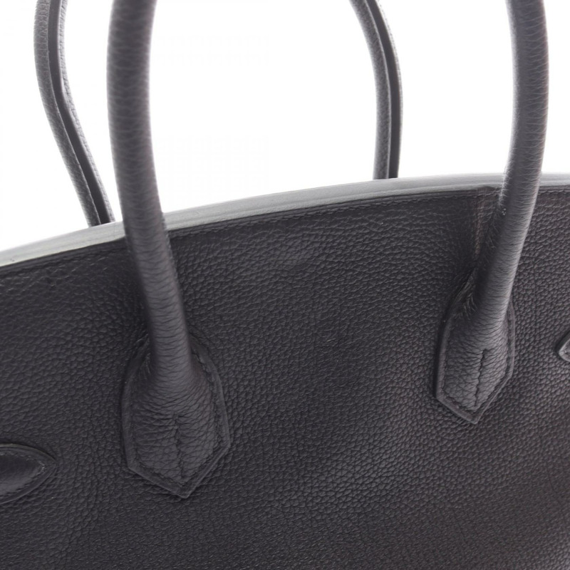 愛馬仕 Birkin 30 手提包 U Togo 皮革黑色二手女士金扣-10