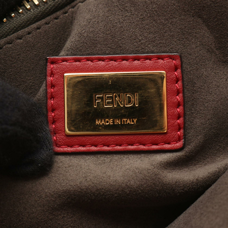 FENDI Peekaboo 大單肩手提包 8BN210 皮革紅色 GHW 二手女式-3