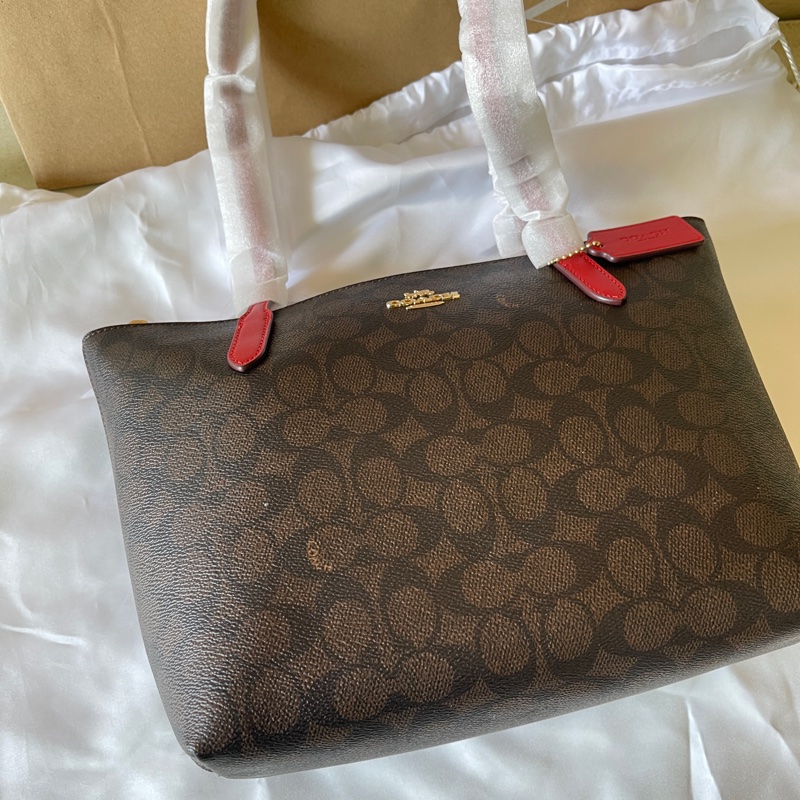 全新【COACH】FIONA 經典 SIGNATURE 拉鍊托特包-1