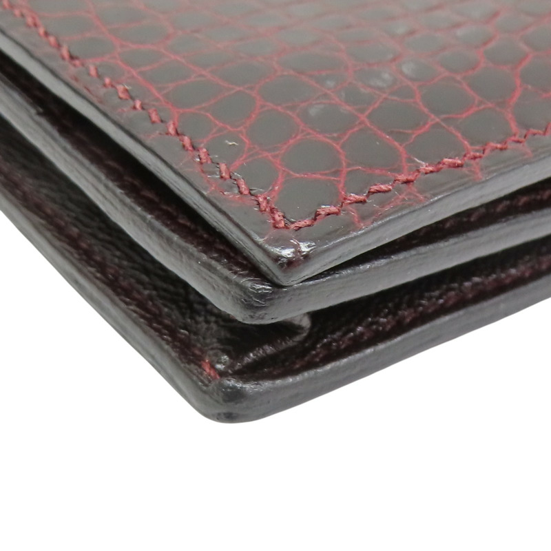 棕色 鱷魚皮 Bearn 長夾 □R刻 銀釦【HERMES 愛馬仕】-12