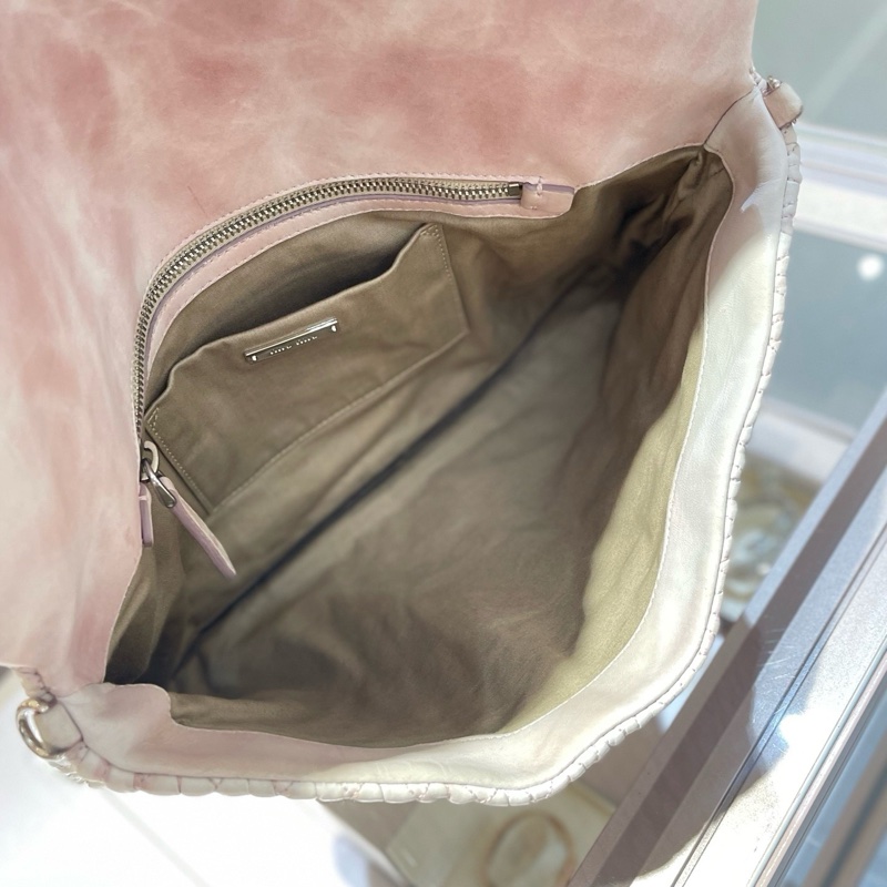 miumiu藕粉色水钻包中号-7