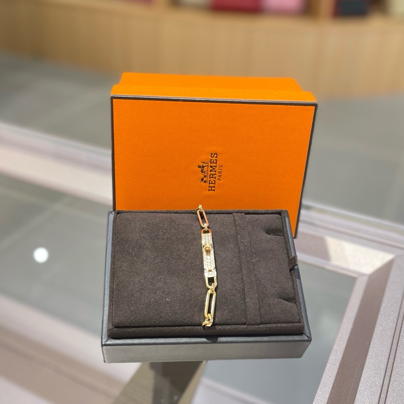 Hermes爱马仕Kelly Chain半钻18k金手链-1