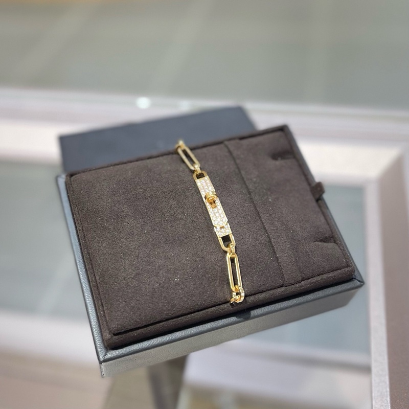 Hermes爱马仕Kelly Chain半钻18k金手链-4