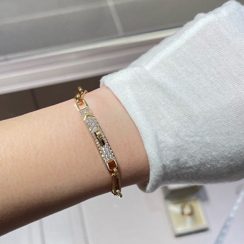 Hermes爱马仕Kelly Chain半钻18k金手链-7