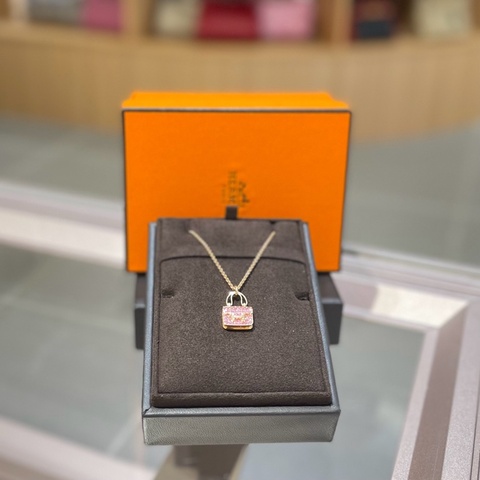 Hermes爱马仕康康粉钻项链