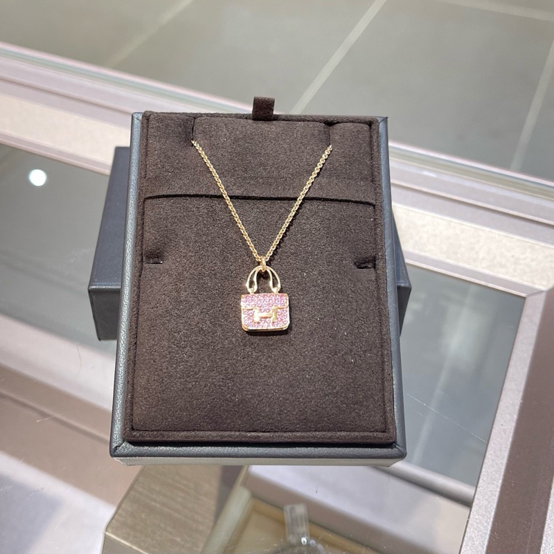 Hermes爱马仕康康粉钻项链-1