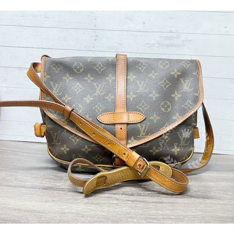 ~~趴趴小舖~~正品Louis Vuitton(LV) M42256 Saumur28馬鞍包/雙子星包(附鑑定證明)2602097404-0