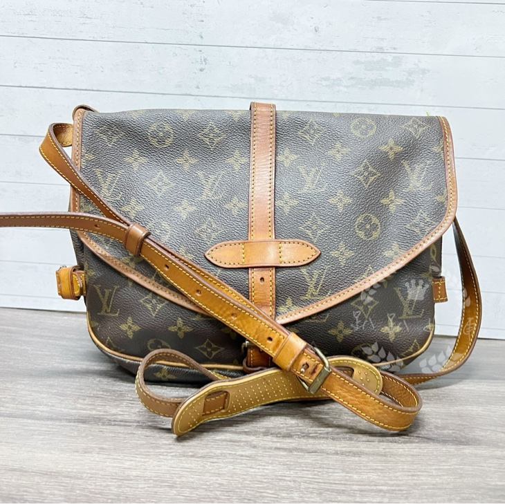 ~~趴趴小舖~~正品Louis Vuitton(LV) M42256 Saumur28馬鞍包/雙子星包(附鑑定證明)2602097404-5