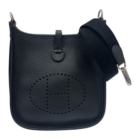 黑色 Taurillon牛皮 Mini Evelyne 16 肩背包 U刻 銀釦【HERMES 愛馬仕】 H069426CKAV