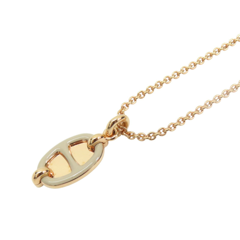 灰色琺瑯 金色鍍金 Chaine d'ancre Mini Maillon 項鍊【HERMES 愛馬仕】-4