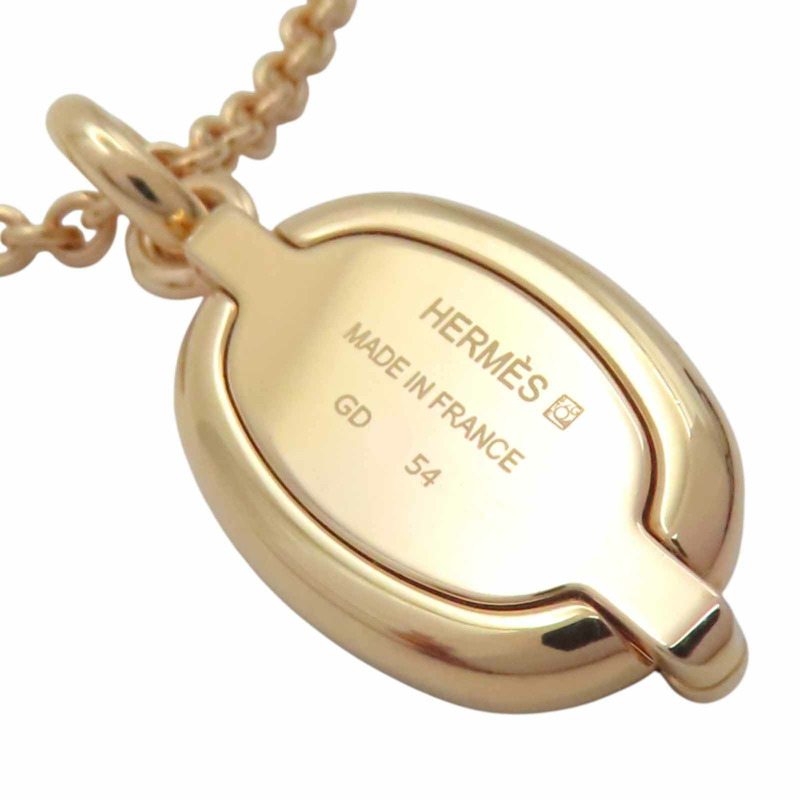 灰色琺瑯 金色鍍金 Chaine d'ancre Mini Maillon 項鍊【HERMES 愛馬仕】-7