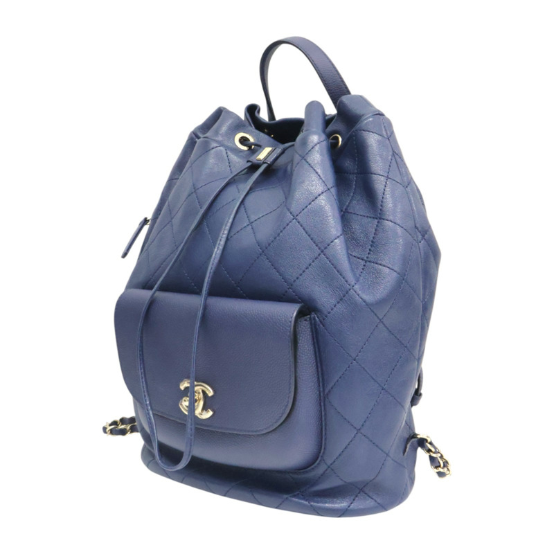 深藍色 牛皮 Daily Round 後背包【CHANEL 香奈兒】-2