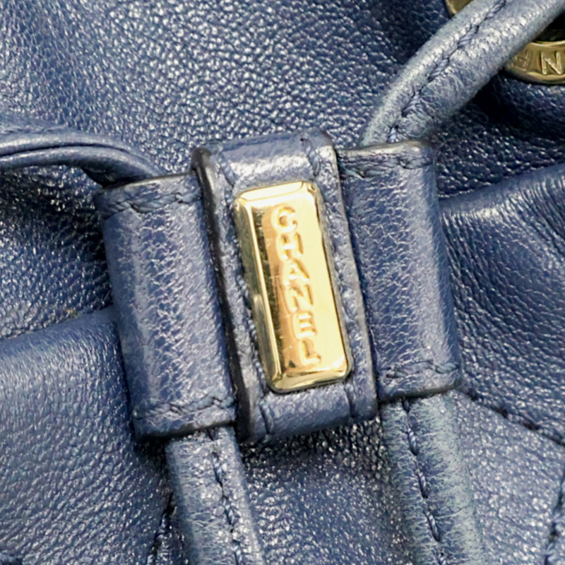 深藍色 牛皮 Daily Round 後背包【CHANEL 香奈兒】-8