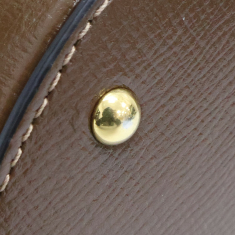 棕色 GG Supreme帆布 牛皮 Horsebit 1955 水桶包 手提包【GUCCI 古馳】 637115-14