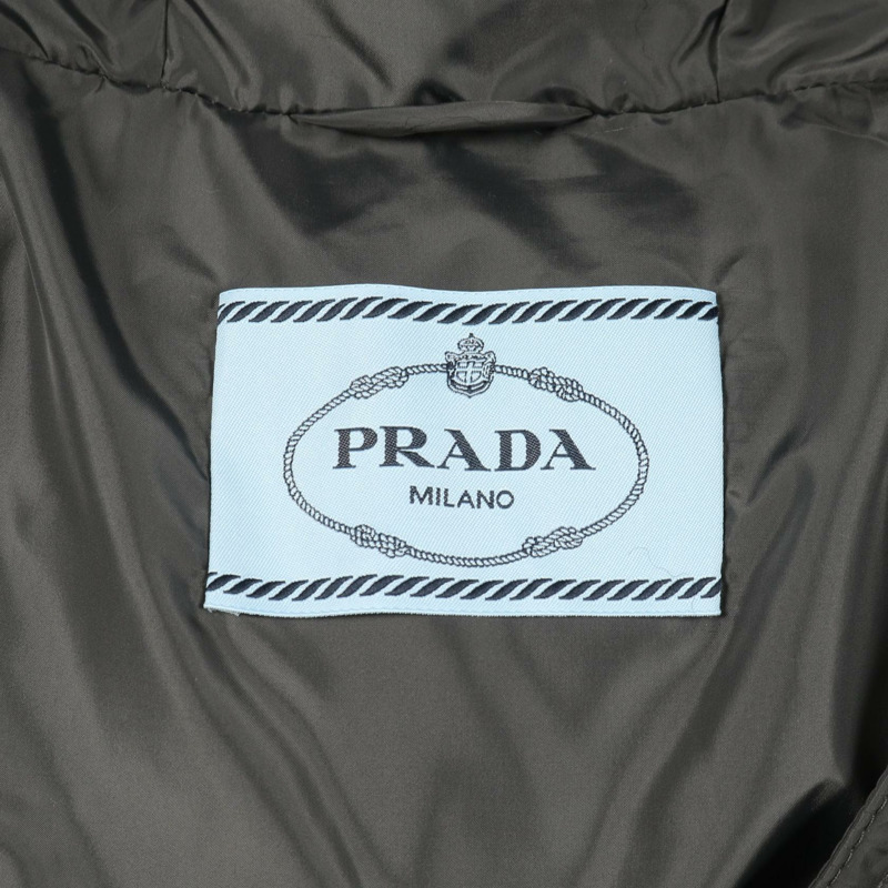 PRADA羽絨外套 #42 聚酯灰色三角標誌二手女款-2
