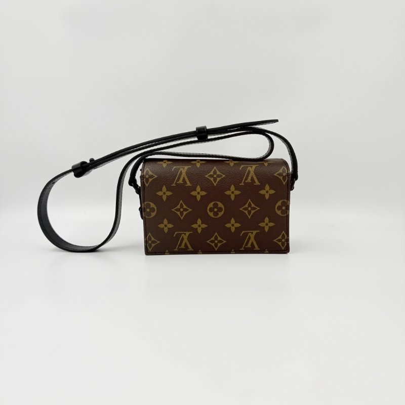 Louis Vuitton -原花拚黑色牛皮Steamer插釦斜背包-3