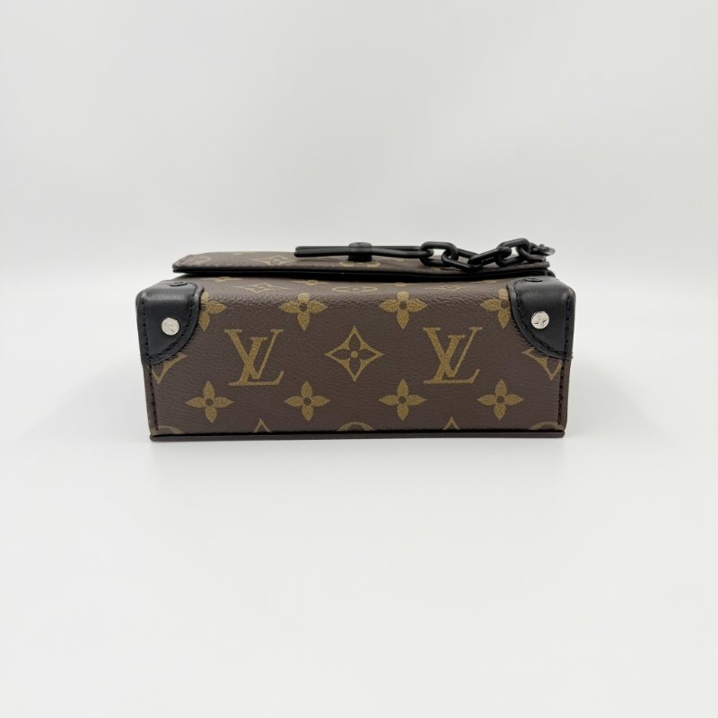 Louis Vuitton -原花拚黑色牛皮Steamer插釦斜背包-6