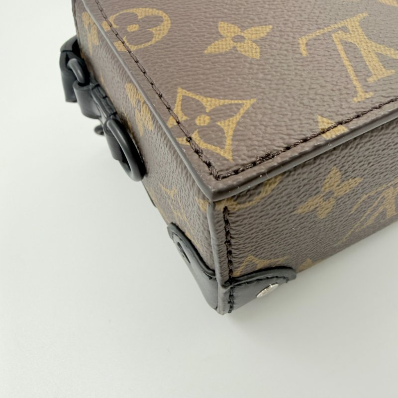 Louis Vuitton -原花拚黑色牛皮Steamer插釦斜背包-9