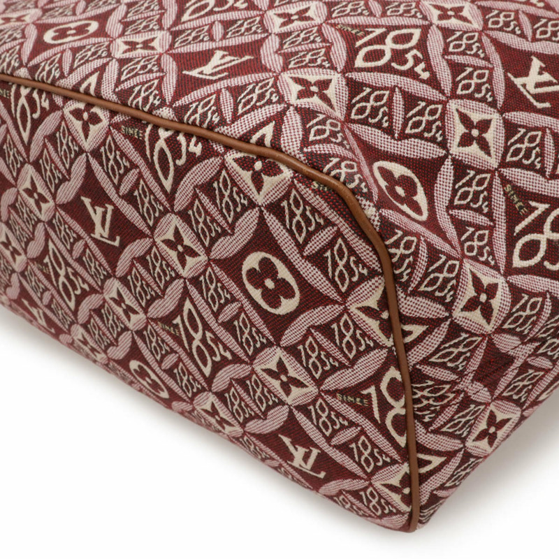 路易威登 SINCE1854 Neverfull MM 手提包/單肩包，提花皮革，波爾多紅，M57273-3