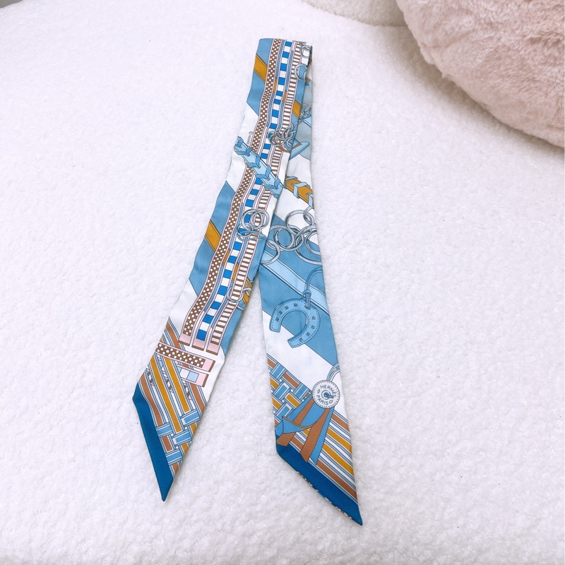 Hermes 藍色包包絲巾 brides et gris gris-3