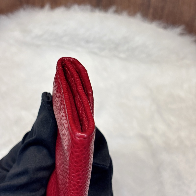 Christian Dior 紅色皮革錢包-3