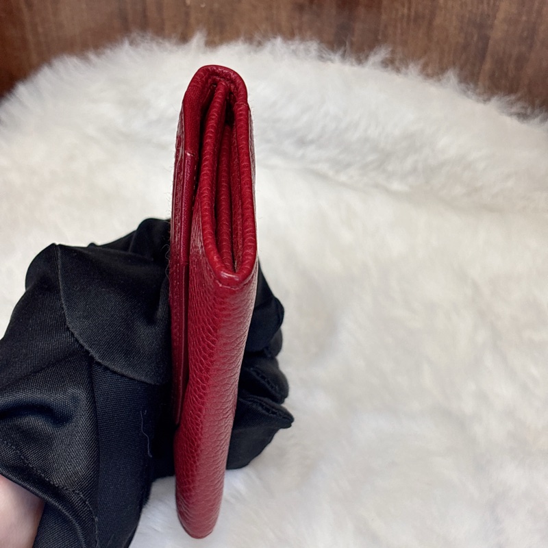 Christian Dior 紅色皮革錢包-4