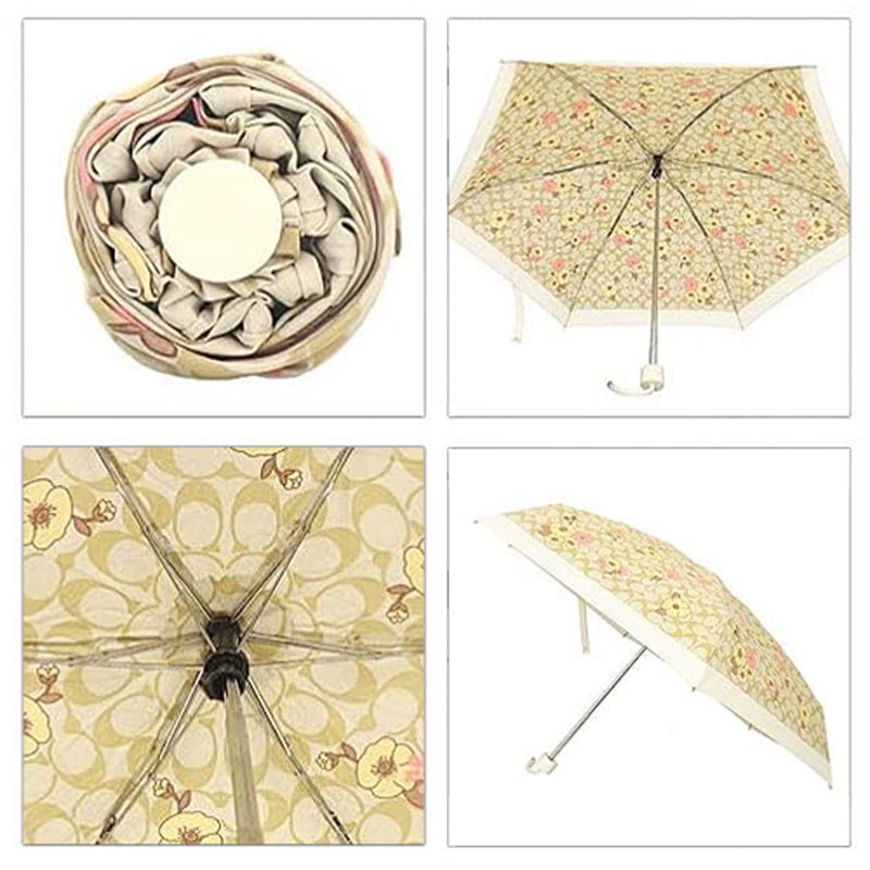 【COACH】印花滿版LOGO雨傘晴/雨二用傘-花朵-1