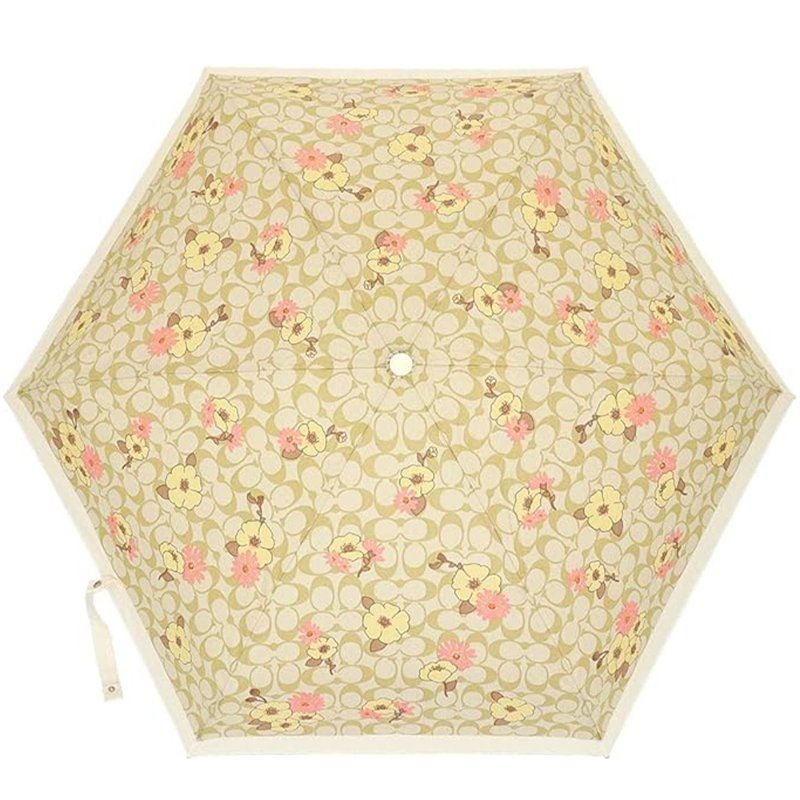 【COACH】印花滿版LOGO雨傘晴/雨二用傘-花朵-2