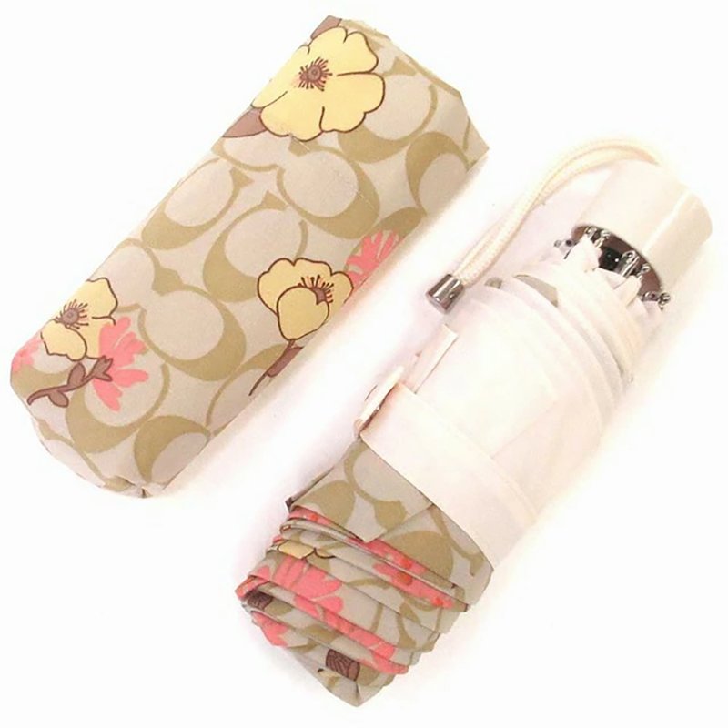【COACH】印花滿版LOGO雨傘晴/雨二用傘-花朵-3